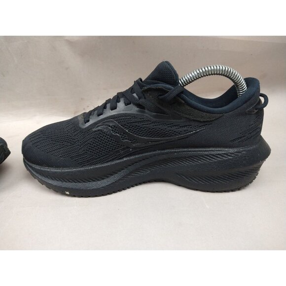 Saucony Women's Triumph 21 Sneaker All Black 7.5 Running Shoes Comfort - Picture 10 of 11